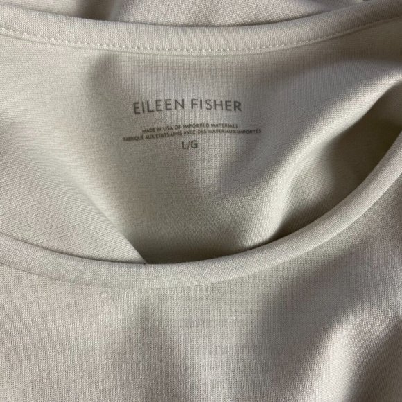 Eileen Fisher Flex Tencel Ponte Crew Neck Short Box Top Women L Long Sleeve NWOT - Picture 8 of 9